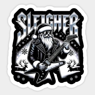 Sleigher Santa Claus Rock Christmas Sticker